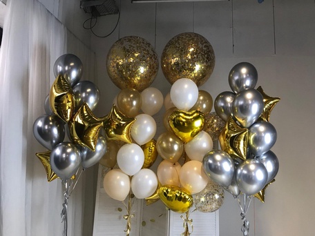 Готовые фольгированные фигуры, фонтаны из шаров