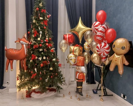 Готовые фольгированные фигуры, фонтаны из шаров