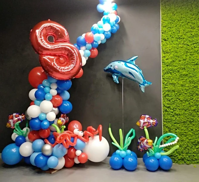 Оформление фотозоны воздушными шарами